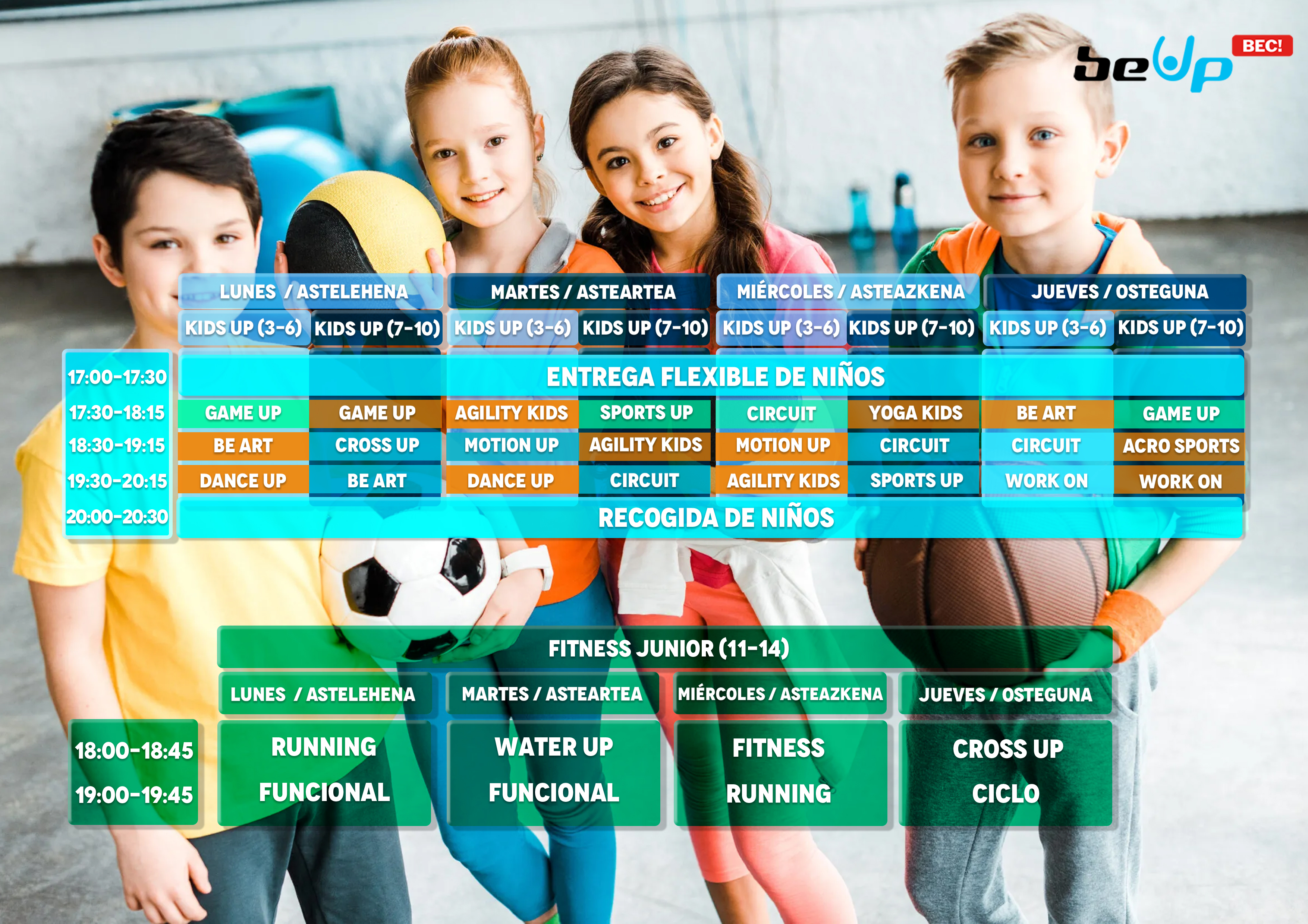 Aquí Kids Up y Fitness Junior!